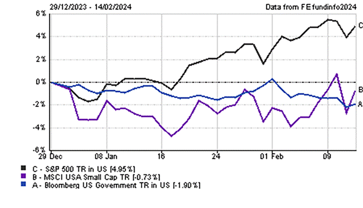 Figure 3 – US Small Cap Equity, US Large Cap Equity & US Treasury Bond returns year-to-date