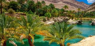 Beautiful view of a lake in the barren mountains