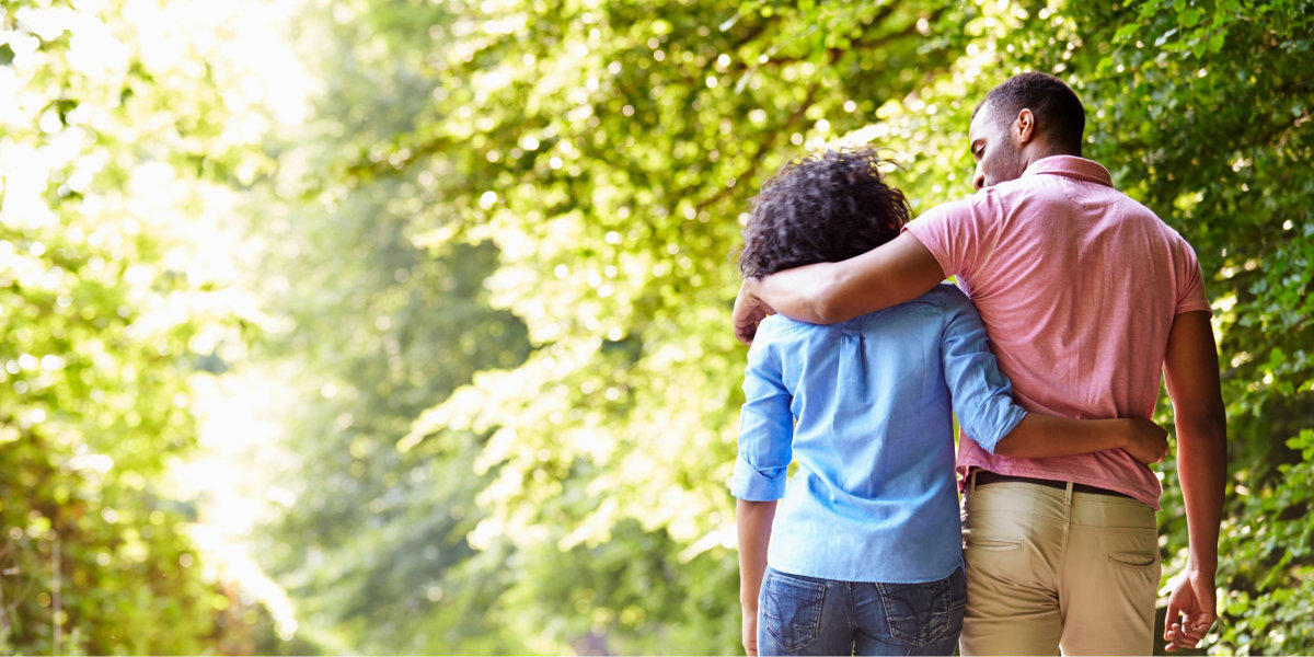 Couple walking together